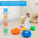 5 Pieces Kids Stepping Stones Stackable Round River Stone Indoor Outdoor-Multicolor by LJGDeals