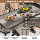 5 Pieces Patio Dining Set with Rectangular Table and Fabric Chairs-Brown by LJGDeals