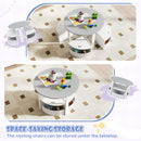 5 Piece Toddler Round Nesting Table with 4 Storage Stools for Activity