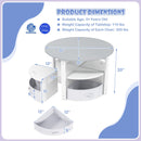 5 Piece Toddler Round Nesting Table with 4 Storage Stools for Activity