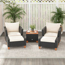 5 Pieces Patio Furniture Set with Loveseat and Armchairs for Porch-White by LJGDeals