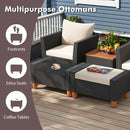 5 Pieces Patio Furniture Set with Loveseat and Armchairs for Porch-White by LJGDeals