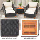 5 Pieces Patio Furniture Set with Loveseat and Armchairs for Porch-White by LJGDeals