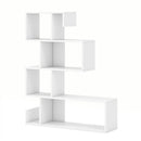 5-Tier S-Shaped Bookshelf Geometric Z-Shelf Bookcase with Open Cubes by LJGDeals