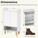 5-Tier Shoe Cabinet with Faux Marble Countertop and Flat Tilting Shelves-White by LJGDeals