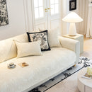 Baroque Floral Quilted Cotton Sofa Cover, Non-Slip Washable Couch Protector