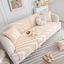 Geometric Textured Cotton Quilted Sofa Cover, Non-Slip Washable Couch Protector