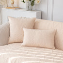 Geometric Textured Cotton Quilted Sofa Cover, Non-Slip Washable Couch Protector
