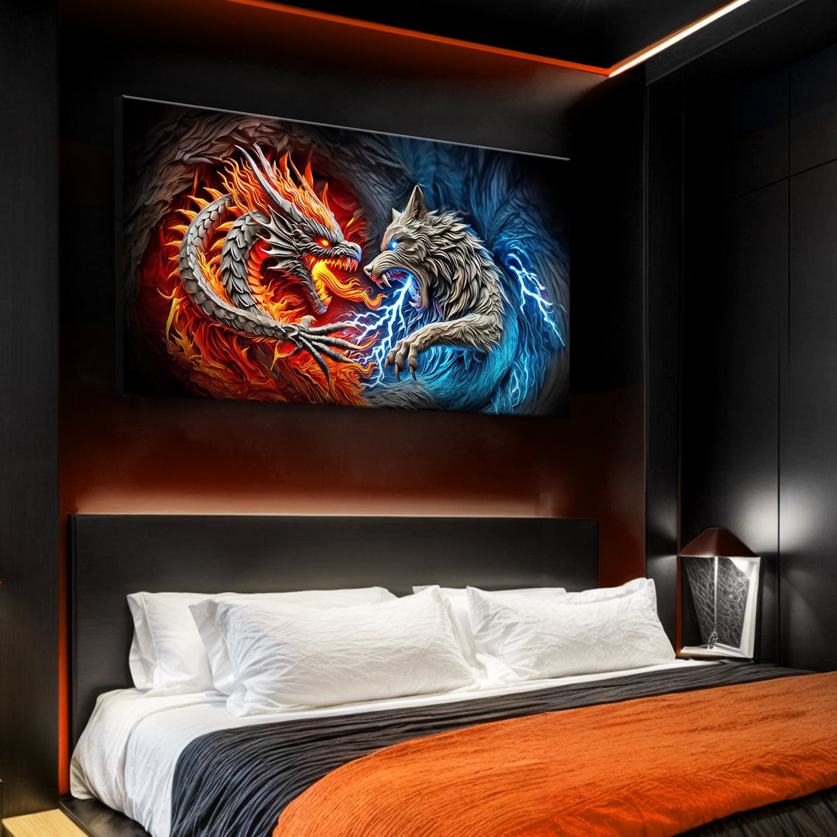 3D Dragon and Wolf Wall Art II, photo 4 of 10