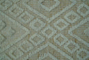 Custom Made Modern Contemporary Beige Hand Knotted Wool Area Rug