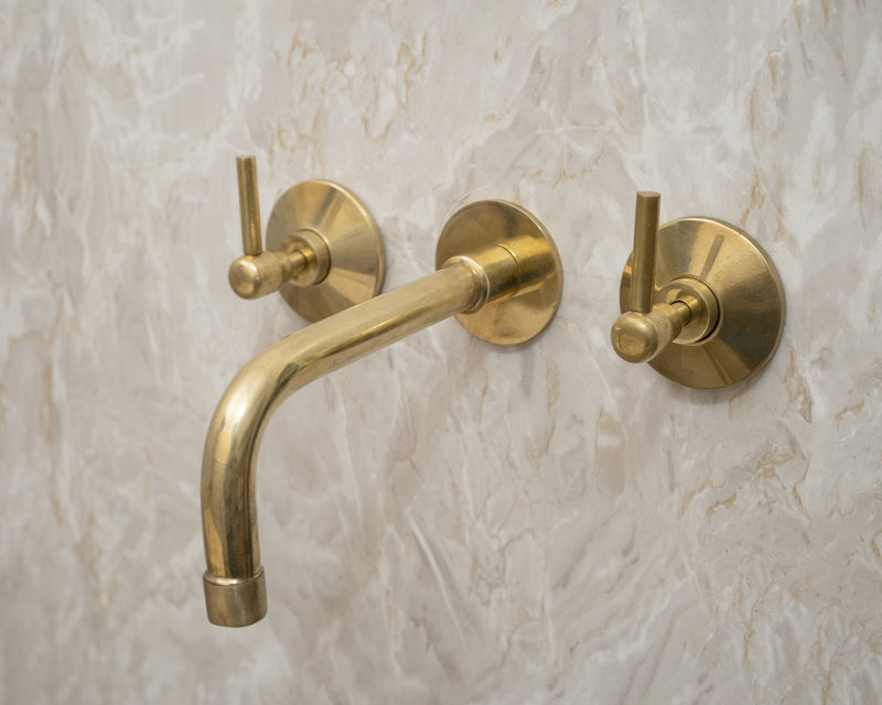 Unlacquered Brass Wall Mounted Bath Faucet