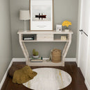 Curved Frame Modern Console Table with Storage Drawer for Entryway by LJGDeals