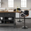 Set of 2 Adjustable Swivel PU Leather Bar Stools with Curved Footrest by LJGDeals