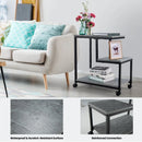 3-Tier Side Table with Storage and Universal Casters for Living Room and Bedroom-Black by LJGDeals