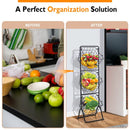 3-Tier Fruit Basket Stand with Adjustable Heights by LJGDeals