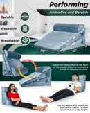 LX8 4-Piece Support for Nighttime Digestive Discomfort & Easier Breathing, Wedge Pillow Set, Cloud Gray with Aloe Vera
