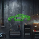 911 Turbo Model S Metal Neon Car Wall Art - MTN0042