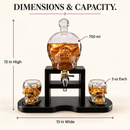 Skull Skeleton Wine & Whiskey Decanter Set 750 mL