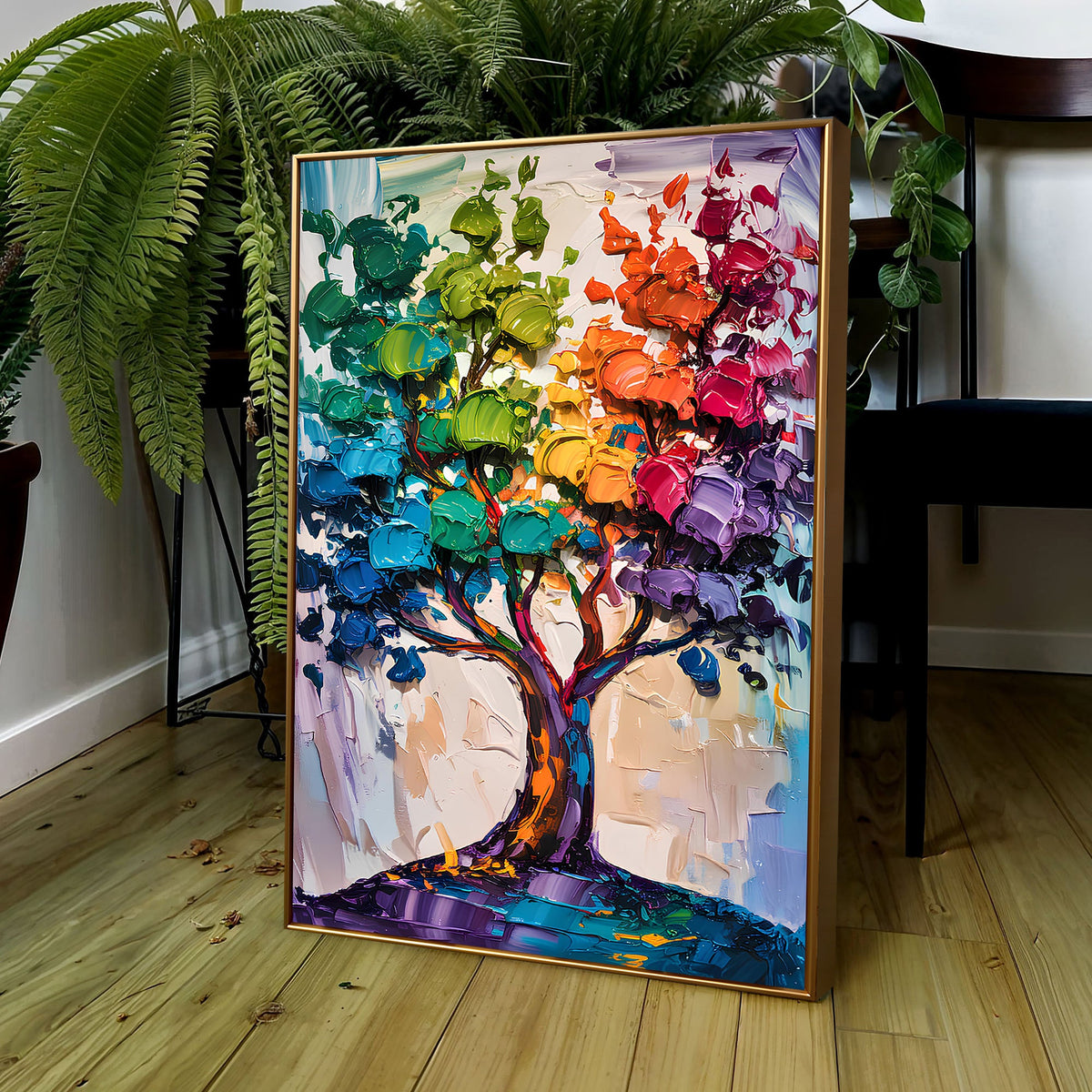 Rainbow Tree Abstract Wall Art, photo 4 of 10