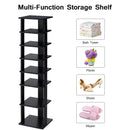 7-Tier Shoe Rack Practical Free Standing Shelves Storage Shelves-Black