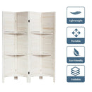 4 Panel Folding Room Divider Screen with 3 Display Shelves by LJGDeals