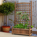 Solid Free Standing Wood Planter Box with Trellis for Garden by LJGDeals