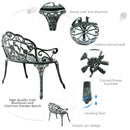 Outdoor Cast Aluminum Patio Bench Antique Rose by LJGDeals
