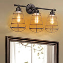 3-Light Vanity Lamp Bathroom Fixture with Metal Wire Cage by DirectDeals