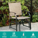 Steel Frame Garden Swing Single Glider Chair Rocking Seating by LJGDeals