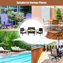 4 Pieces Patio Rattan Conversation Set with Loveseat Sofas and Coffee Table by LJGDeals