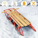 54 Inch Wood Snow Sled with Metal Runners and Steering Bar by LJGDeals