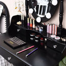 Oval Mirror Vanity Set with 10 LED Dimmable Bulbs and 3 Drawers by LJGDeals