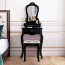 Makeup Dressing Table and Bench 3 Drawers and Cushioned Stool for Girls by LJGDeals