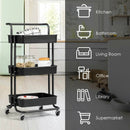 3-Tier Utility Cart Storage Rolling Cart with Casters by LJGDeals
