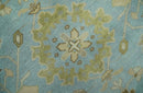 Light Blue, Beige and Ivory Hand knotted 8x10 Traditional Oriental Oushak wool rug by The Rug Decor