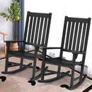 Indoor Outdoor Wooden High Back Rocking Chair by LJGDeals