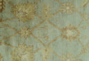 Blue And Brown Traditional Oushak Design 4x6 Hand Knotted Wool Area Rug