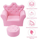 Children Upholstered Princess Sofa with Ottoman and Diamond Decoration for Boys and Girls by LJGDeals