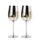 Crystal Christmas Tree Stemmed Wine & Water Glasses - Set of 2