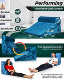 LX8 4-Piece Support for Nighttime Digestive Discomfort & Easier Breathing, Wedge Pillow Set, Ocean Blue