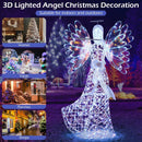 5.2 FT Lighted Angel Christmas Decoration 3D Glittering Halo Angel with Flute by LJGDeals