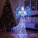 5.2 FT Lighted Angel Christmas Decoration 3D Glittering Halo Angel with Flute by LJGDeals
