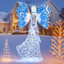5.2 FT Lighted Angel Christmas Decoration 3D Glittering Halo Angel with Flute by LJGDeals
