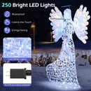 5.2 FT Lighted Angel Christmas Decoration 3D Glittering Halo Angel with Flute