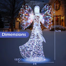 5.2 FT Lighted Angel Christmas Decoration 3D Glittering Halo Angel with Flute by LJGDeals
