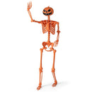 5.2 FT Orange Life-Size Poseable Halloween Skeleton with Pumpkin Head and Movable Joints by LJGDeals