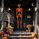 5.2 FT Orange Life-Size Poseable Halloween Skeleton with Pumpkin Head and Movable Joints by LJGDeals