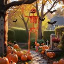 5.2 FT Orange Life-Size Poseable Halloween Skeleton with Pumpkin Head and Movable Joints by LJGDeals