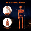 5.2 FT Orange Life-Size Poseable Halloween Skeleton with Pumpkin Head and Movable Joints by LJGDeals