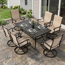Lume Textilene Outdoor Dining Set, 7-Piece, Full Swivel